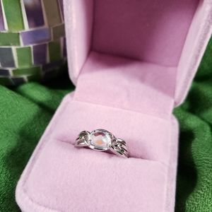 Moonstone Braided Sterling Silver Ring